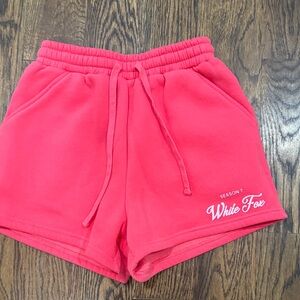 White Fox Coral Pink Drawstring Shorts